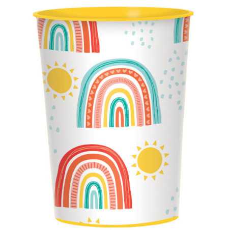 Retro Rainbow Paper Cup (8 pieces) 250 ml