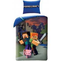 Minecraft Bedlinen Steve and Alex 140Ã200 cm 70Ã90 cm