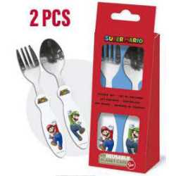 Super Mario Metal Cutlery Set - 2 Pieces
