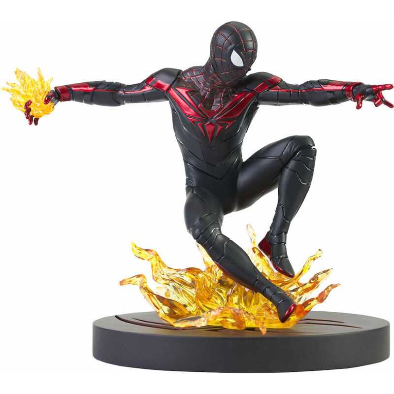 Marvel Gallery Comic Spiderman Ps5 Miles Morales Figure 18cm