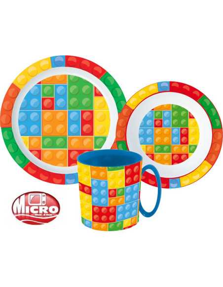 Bricks Dinner set microwaveable plastic