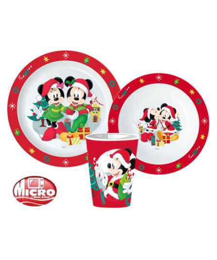 Disney Minnie Mickey Christmas Dinner set microwaveable plastic