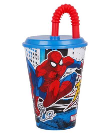 Spiderman Cup with Straw (430 ml)